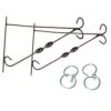 Pair Of 12" Hanging Basket Brackets With Swivel Hooks