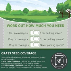 Multi-Purpose & Hardwearing Grass Seed Mix - Back Lawn, 1kg -You Garden 140101 5