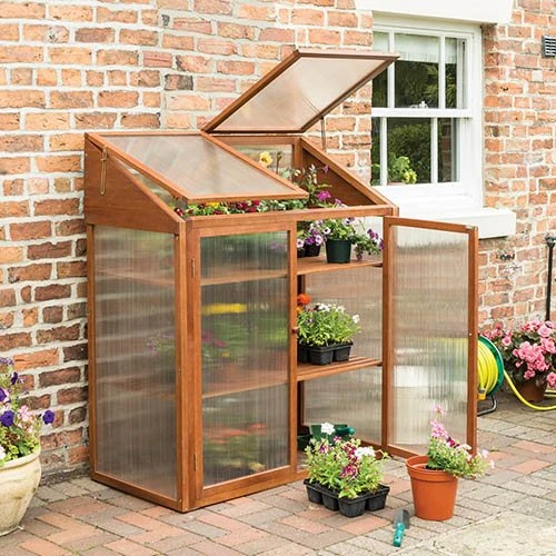 Hardwood Mini Greenhouse 1 Hardwood Mini Greenhouse