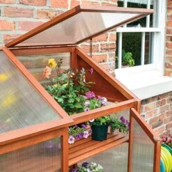 Hardwood Mini Greenhouse 9 Hardwood Mini Greenhouse -You Garden 160265 4