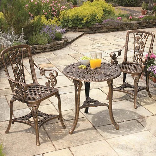 Arm Chair Patio Set For Two - Bronze 1 Arm Chair Patio Set For Two - Bronze