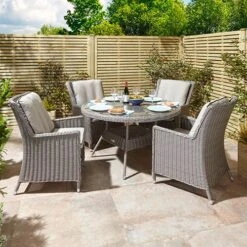 Prestbury 4 Seater Dining Set-Natural Stone