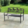 Strong Galloping Horses Garden Bench