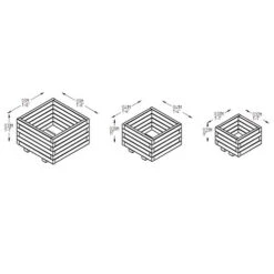 Kendal Square Planter - Set Of 3 -You Garden 161360 2