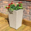 Square Rattan Planter In Natural Weave-Pack Of 2