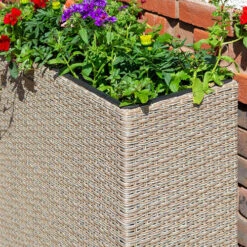Tall Rattan Planter In Natural Weave 5 Tall Rattan Planter In Natural Weave -You Garden 161445 2