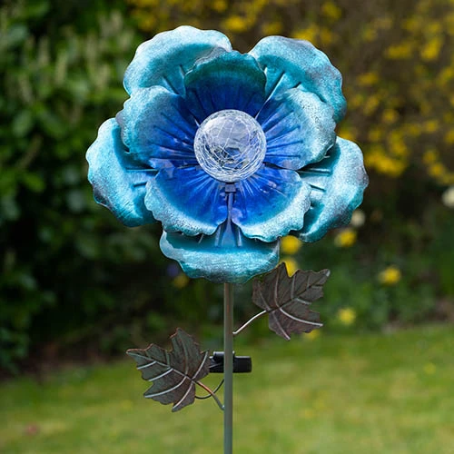 Blue Poppy With Solar Bulb 1 Blue Poppy With Solar Bulb