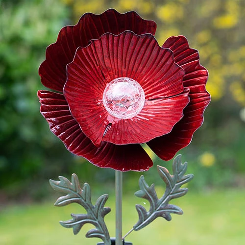 Red Poppy With Solar Bulb 1 Red Poppy With Solar Bulb