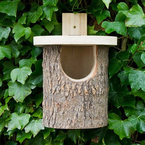 Natural Log Robin Nesting Box 2 Natural Log Robin Nesting Box - Image 2